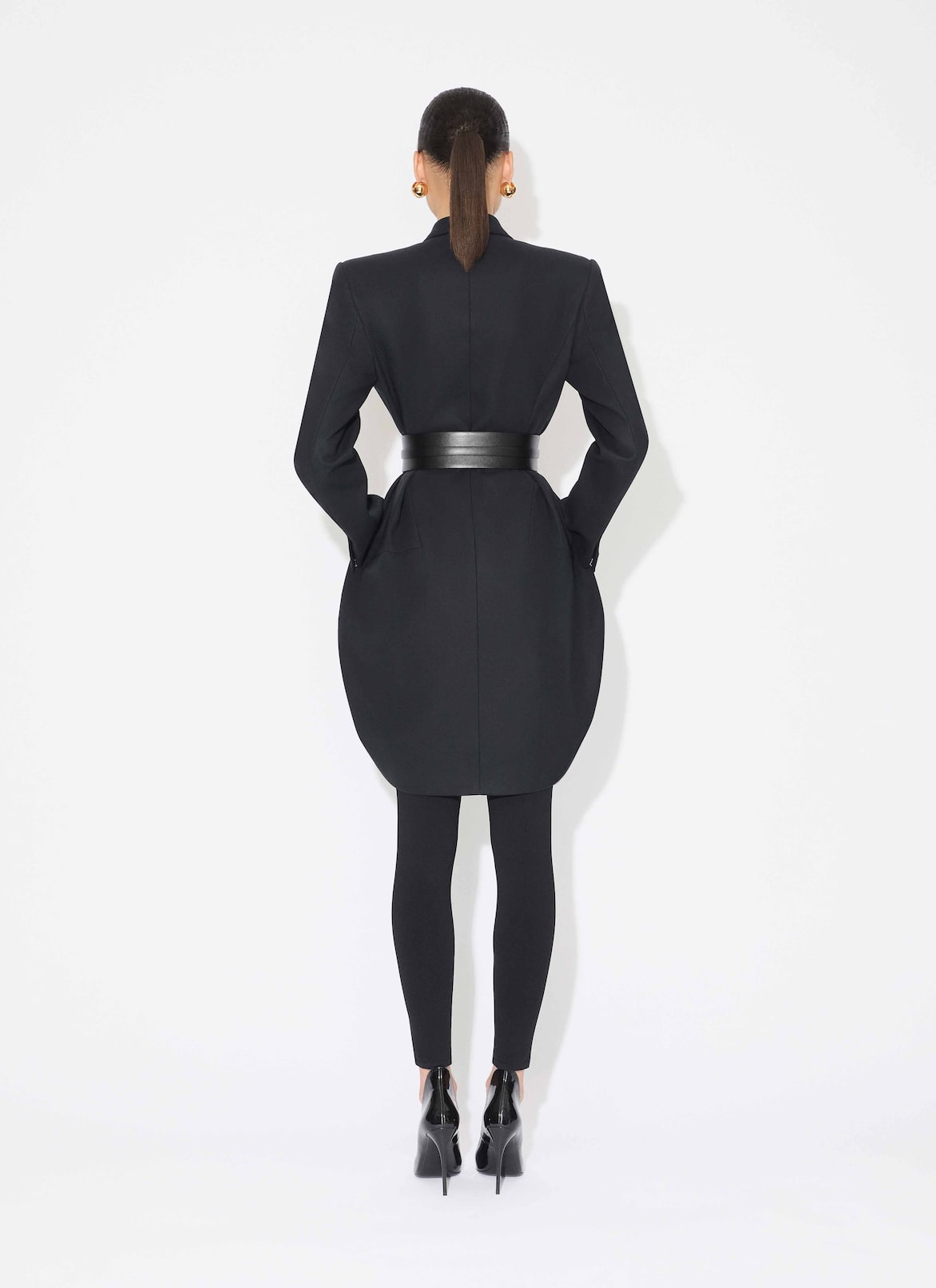ROUND COTTON COAT ALAÏA DARK BLUE ROUND COTTON COAT
